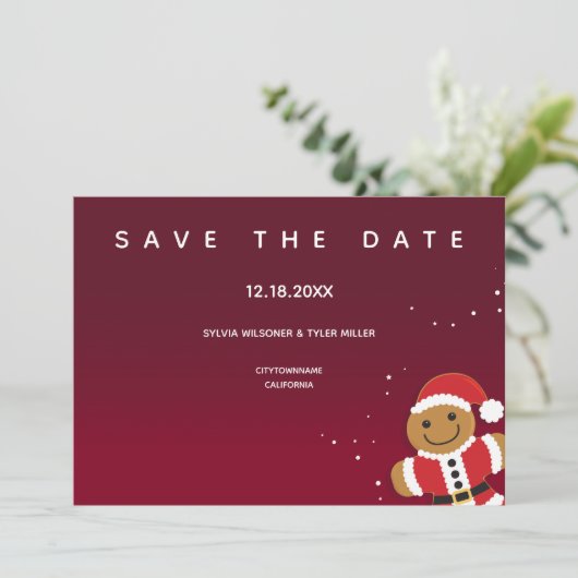 Save The Date Mariage Whimsical Père Noël (Debout devant)