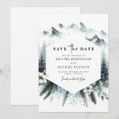 Save The Date Mariage Whimsical Pine Mountain (Devant / Derrière)