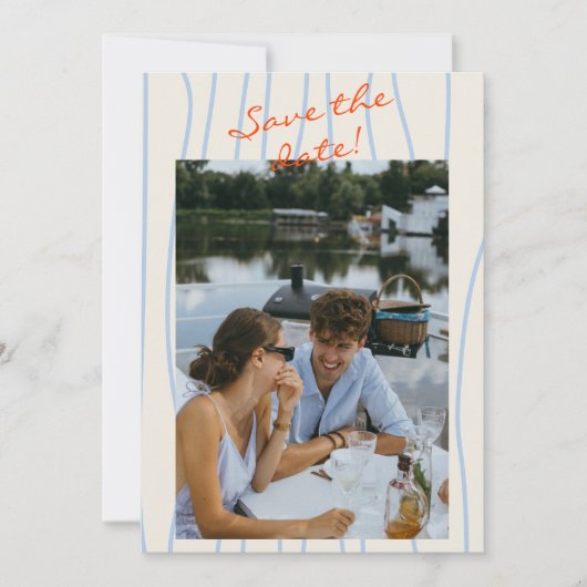 Save The Date Mariage Whimsical Retro Peint Dessiné À La Main (Devant)