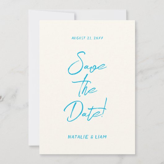 Save The Date Mariage Whimsical rétro rétro écrit à la main (Devant)