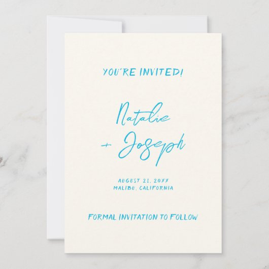 Save The Date Mariage Whimsical rétro rétro écrit à la main (Dos)