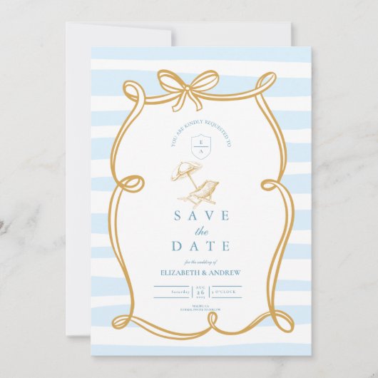 Save The Date Mariage Whimsical Shoreline (Devant)