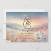 Save The Date Mariage Whispers Fleur sauvage Lune (Devant)