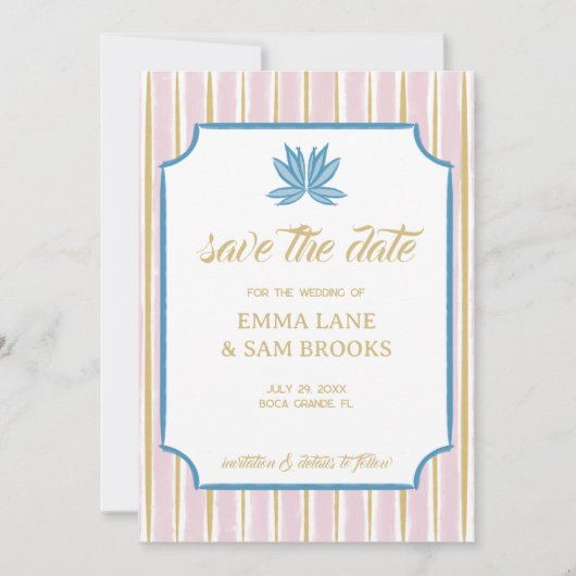 Save The Date Mariage White Lotus (Devant)