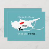 Save The Date Mariages à l'étranger Chypre Enregistrer la date (Devant / Derrière)