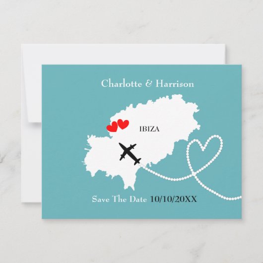 Save The Date Mariages à l'étranger Ibiza Sauvegarder la date (Devant)