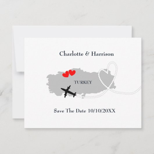 Save The Date Mariages à l'étranger Turquie Sauvegarder la date (Devant)