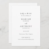 Save The Date Mariah Minimal Mariage élégant (Devant / Derrière)