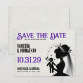 Save The Date Mariée avec mari poupée vaudou (Devant / Derrière)
