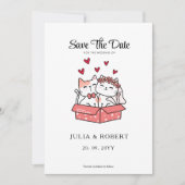Save The Date Mariée De Chat Cute Et Mariage De Groom (Devant)