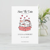Save The Date Mariée De Chat Cute Et Mariage De Groom (Debout devant)
