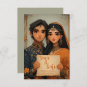 Save The Date Mariée et mariée indienne (Devant / Derrière)