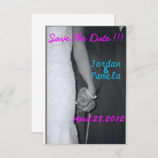 Save The Date mariée et mariée tenant la main (Devant / Derrière)