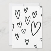 Save The Date Mariée Groom noir et blanc dessiné à la main (Dos)