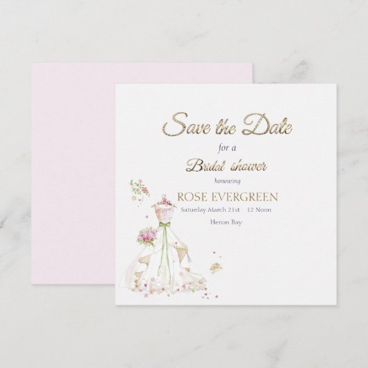 Save The Date Mariée Rouge de Fleur (Devant / Derrière)