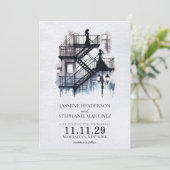 Save The Date Mariées romantiques d'évasion incendie (Debout devant)