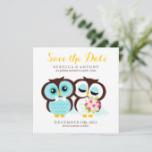 Save The Date Mariés Hiboux Mariage Sauvegarder la Date (Debout devant)
