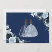 Save The Date Marine Bébé Bleu Floral Twins Quinceanera Sweet 16 (Dos)