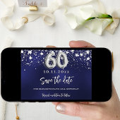 Save The Date Marine bleu argent étoiles 60e anniversaire