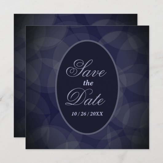 Save The Date Marine Bleu Bokeh Mariage Enregistrer La Date (Devant / Derrière)
