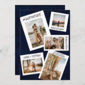 Save The Date Marine bleu médias sociaux 5 photo enregistrer la (Devant / Derrière)