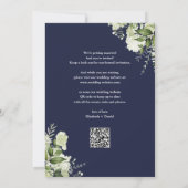 Save The Date Marine Blue Greenery Gold Arch Code QR Mariage (Dos)