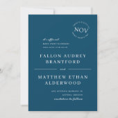 Save The Date Marine Blue Modern Date Seal Enregistrer la date (Devant)