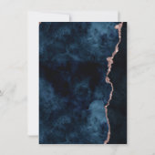 Save The Date Marine Blue Rose Gold Foil Agate Mariage Invitatio (Dos)