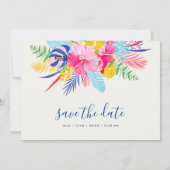 Save The Date Marine Blue Rose Wild Rain Forest Mariage À feuill (Dos)