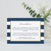 Save The Date Marine Blue Stripes Gold Trim Mariage Hébergements (Debout devant)