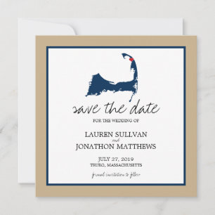 Save The Date Marine Blue Truro Cape Cod Mariage Enregistrer la