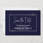 Save The Date Marine Blue Wedding Enregistrer la date (Devant)