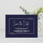 Save The Date Marine Blue Wedding Enregistrer la date (Debout devant)