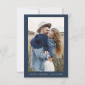 Save The Date Marine Blue Wedding Enregistrer la Date Photo Mini (Devant)