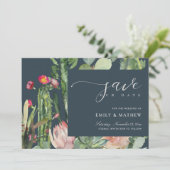 SAVE THE DATE MARINE BOHO ROSE DÉSERT CACTUS COULEUR D'EAU FLORA (Debout devant)