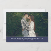 Save The Date Marine Clean Modern Initiales & Photos Enregistrer (Dos)