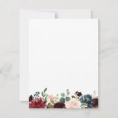 Save The Date Marine et Marsala Floral Mariage Enregistrer la ca (Dos)