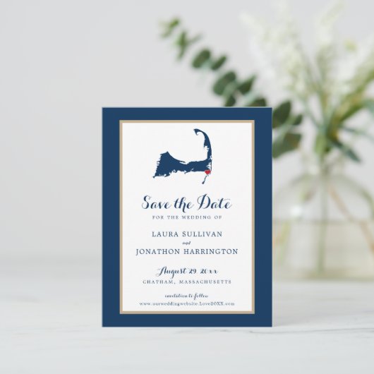 Save The Date Marine Gold Chatham Cape Cod Wedding Enregistrer l (Debout devant)