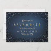 Save The Date Marine & Gold Parties scintillant Simple Enregistr (Devant)
