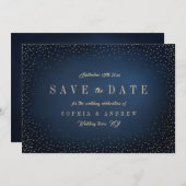 Save The Date Marine & Gold Parties scintillant Simple Enregistr (Devant / Derrière)