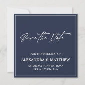 Save The Date Marine minimaliste moderne bleu (Devant)