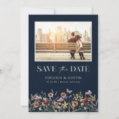 Save The Date Marine Modern Photo Boho Enregistrer la date (Devant)
