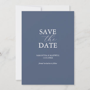 Save The Date Marine Moderne Bleu Minimal Économisez La Date
