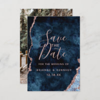 Marine Rose Gold Agate Marbre Photo sur le dos