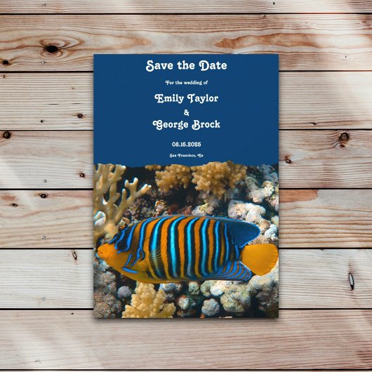 Save The Date Marine Sea Fish Reefs Nautical Coastal Beach Maria