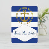 Save the Date maritime Hochzeitseinladung (Staand voorkant)