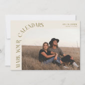 Save The Date Mark Your Calendars Cream Curved Frame Photo (Devant)