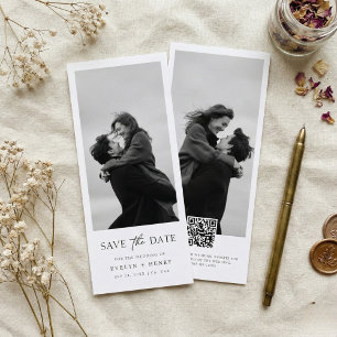 Save The Date Marque-page double face moderne pour mariage photo