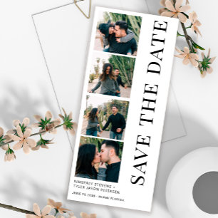 Save The Date Marque-page moderne de mariage avec 4 photos