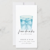 Save The Date Marque-page tendance verre à boire moderne avec nœ (Devant)